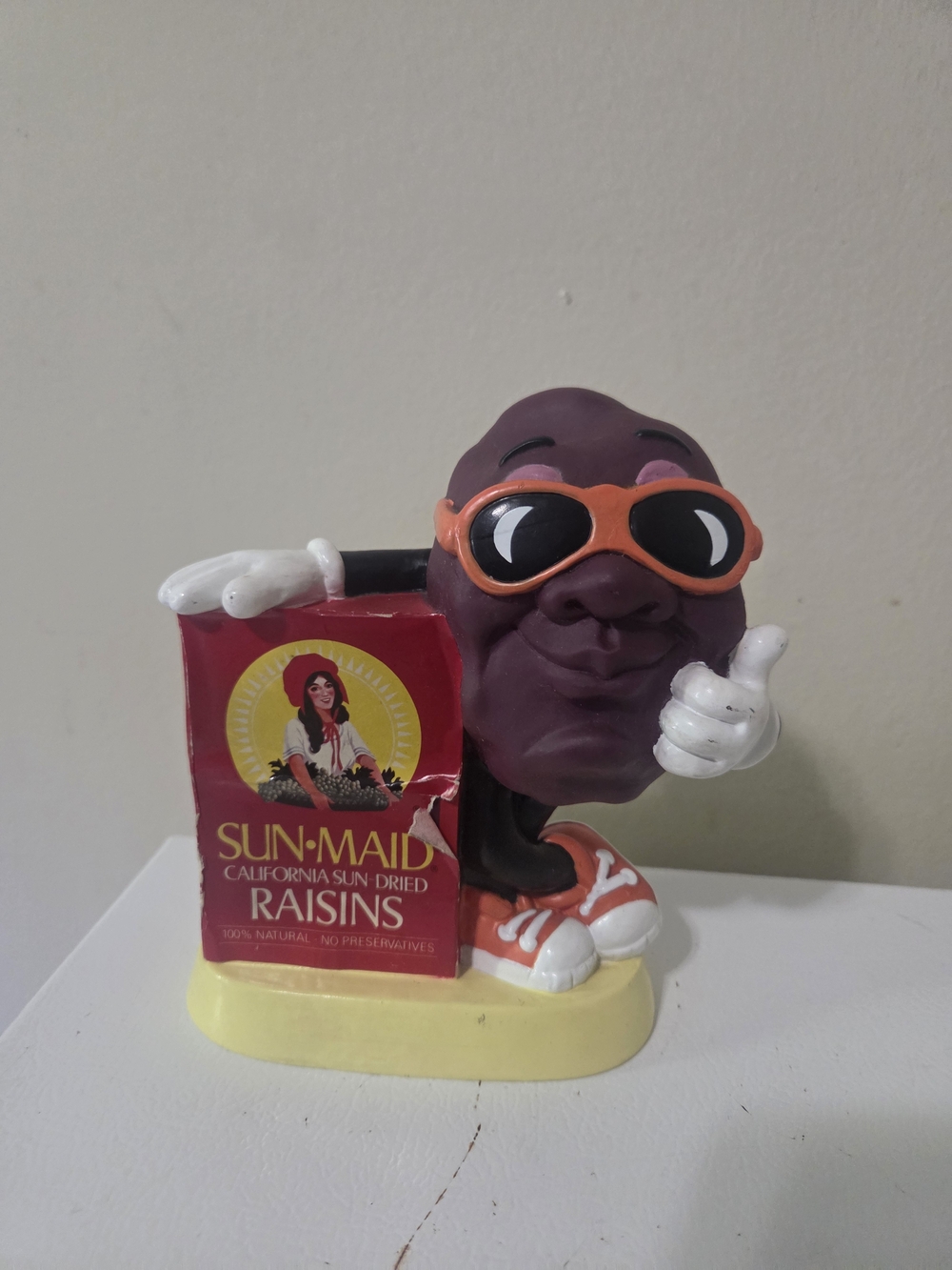 Vintage 1987 Sun Maid California Raisins Rubber Coin Piggy Bank